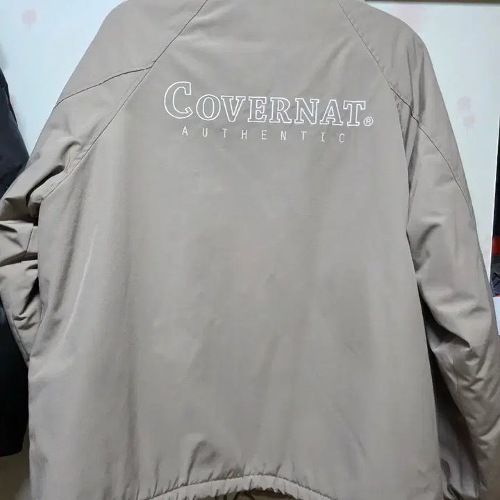 [BUNJANG] Covernat Beige Fleece Collar Coach Jacket / 커버낫 뽀글이 카라 코치 자켓 베이지