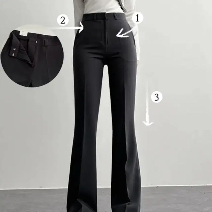 [BUNJANG] Black Bootcut Slacks S - Bottom Slit / 블랙 부츠컷 슬랙스 여성 바지 밑단 트임 슬렉스