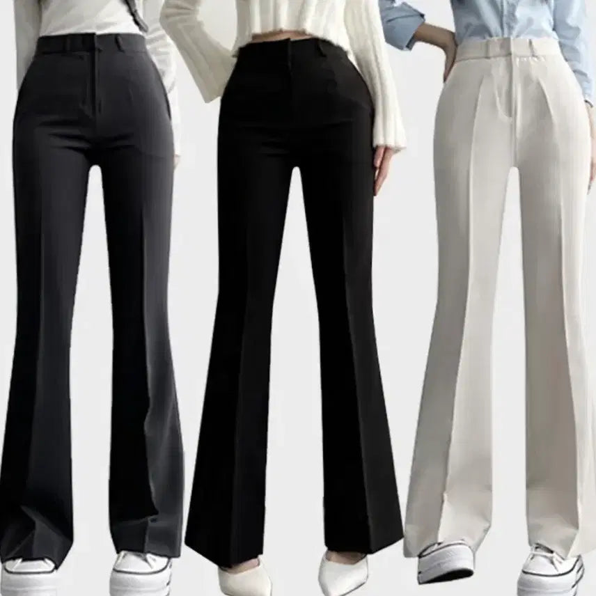 [BUNJANG] Black Bootcut Slacks S - Bottom Slit / 블랙 부츠컷 슬랙스 여성 바지 밑단 트임 슬렉스