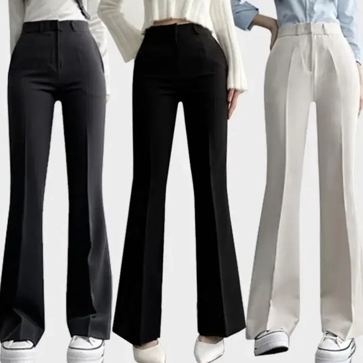 [BUNJANG] Black Bootcut Slacks S - Bottom Slit / 블랙 부츠컷 슬랙스 여성 바지 밑단 트임 슬렉스