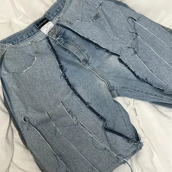 [BUNJANG] Surgery Remake Half Denim Blue / 써저리 remake half denim blue