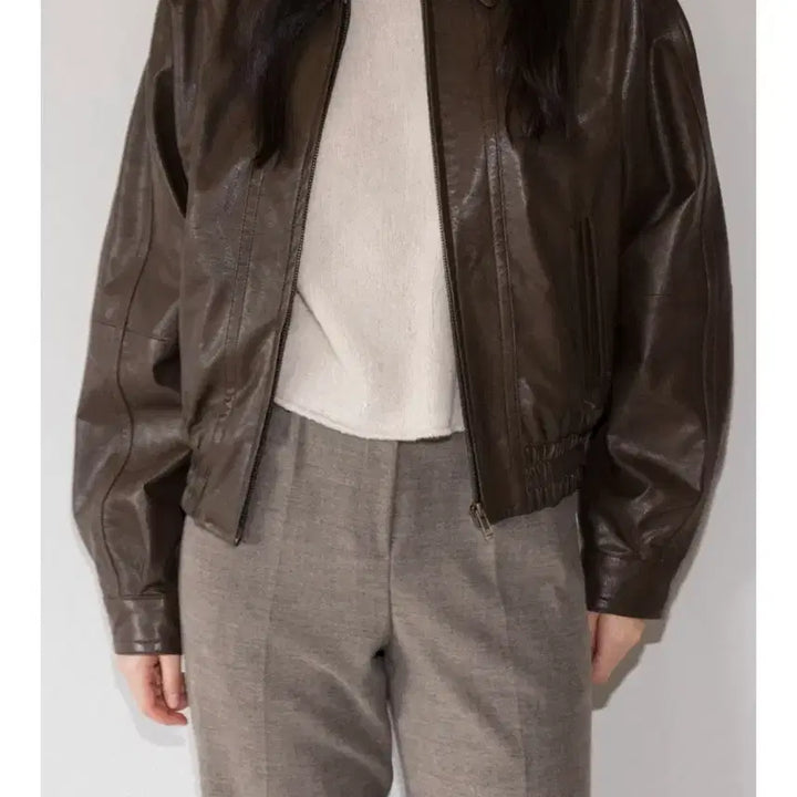 [BUNJANG] Nnee's Brown Leather Jacket / 앤니즈 브라운 레더자켓