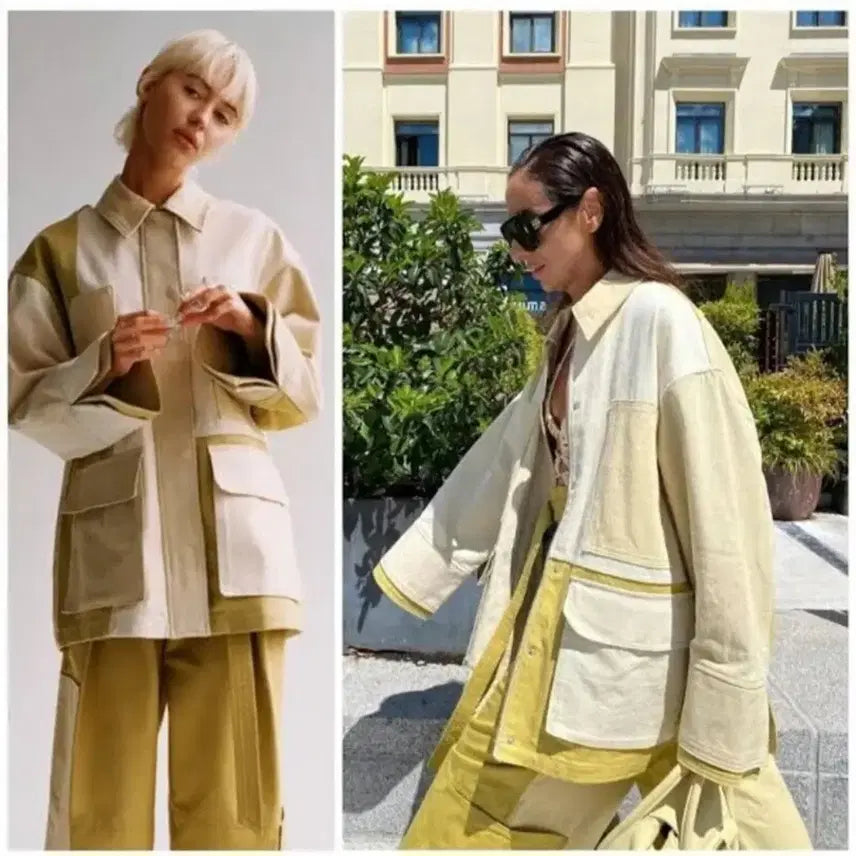 [BUNJANG] ZARA Patchwork Gabardine Jacket M / 자라 패치워크 개버딘 재킷 M