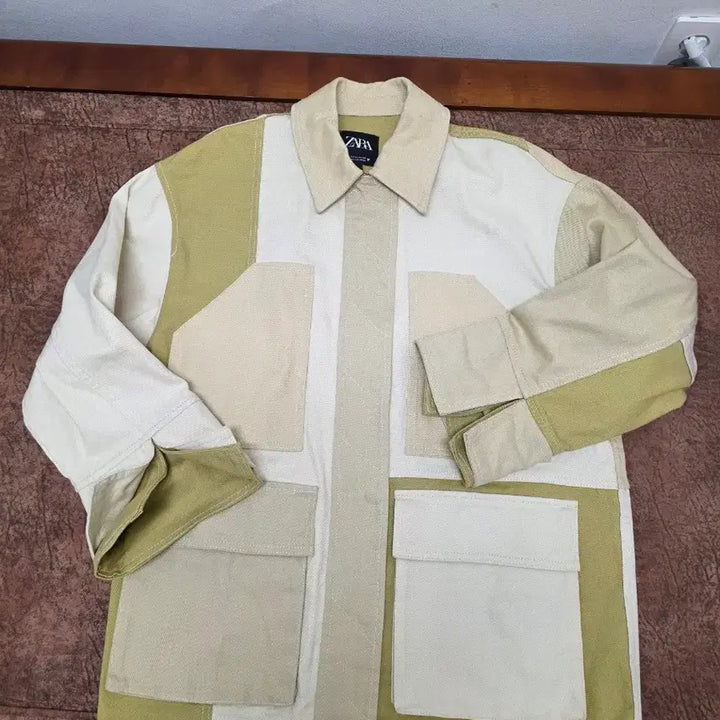 [BUNJANG] ZARA Patchwork Gabardine Jacket M / 자라 패치워크 개버딘 재킷 M