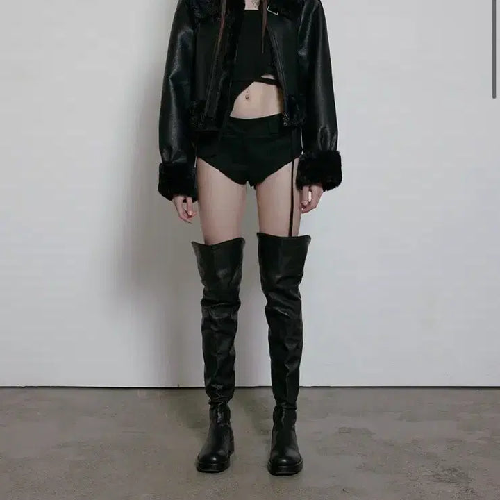 [BUNJANG] Bohemian Seoul High Neck Short Mouton Jacket / 보헤미안서울 하이넥 숏 무스탕 24fw