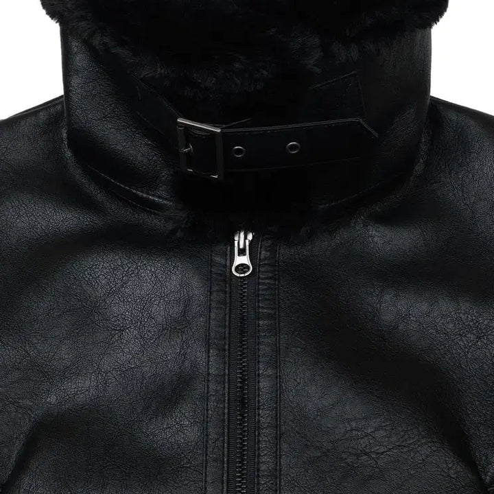 [BUNJANG] Bohemian Seoul High Neck Short Mouton Jacket / 보헤미안서울 하이넥 숏 무스탕 24fw