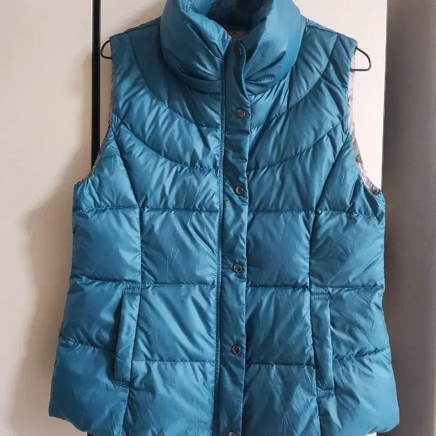 [BUNJANG] Women's Teal Neck Padded Vest M / 여성 청록색 넥 패딩 조끼 M