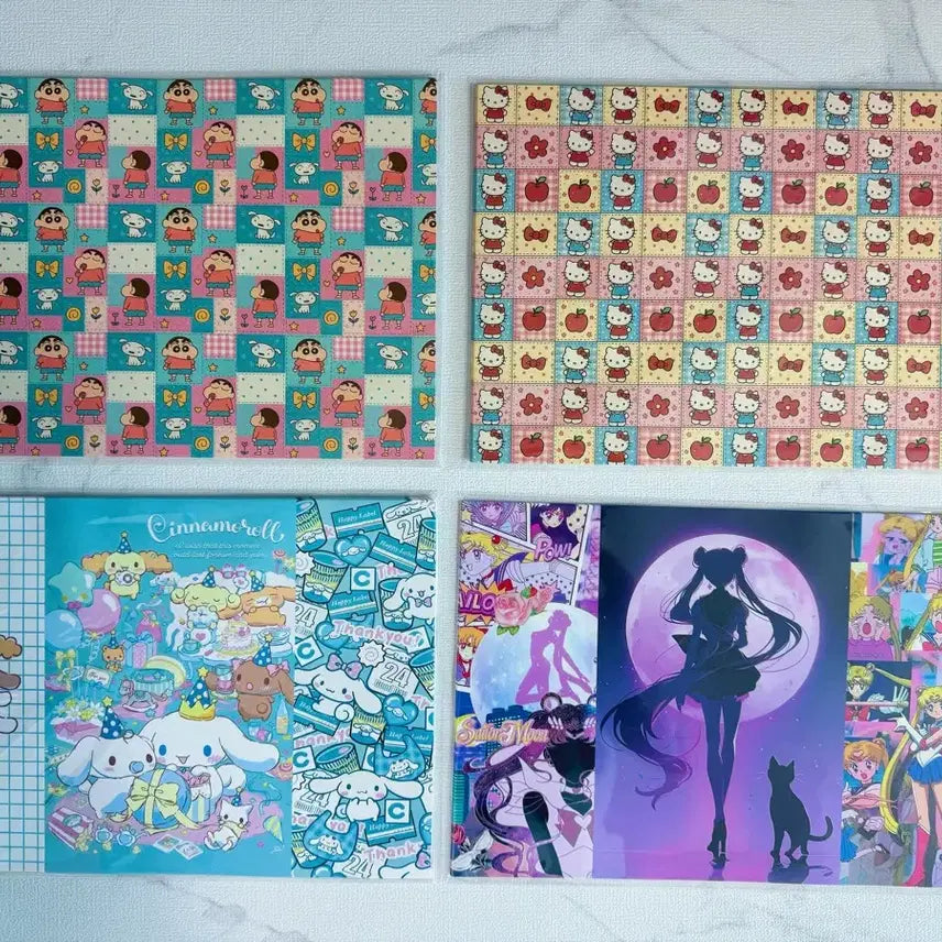 [BUNJANG] Wrapping Paper Mix 50pc / 포용 캐릭터 랩핑지 믹스 50장-6000원