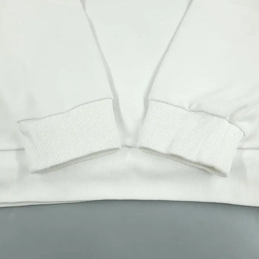 [SOLD OUT] 아디다스 화이트 블랙 배색 로고 삼선 코튼블렌드 맨투맨 티셔츠 M