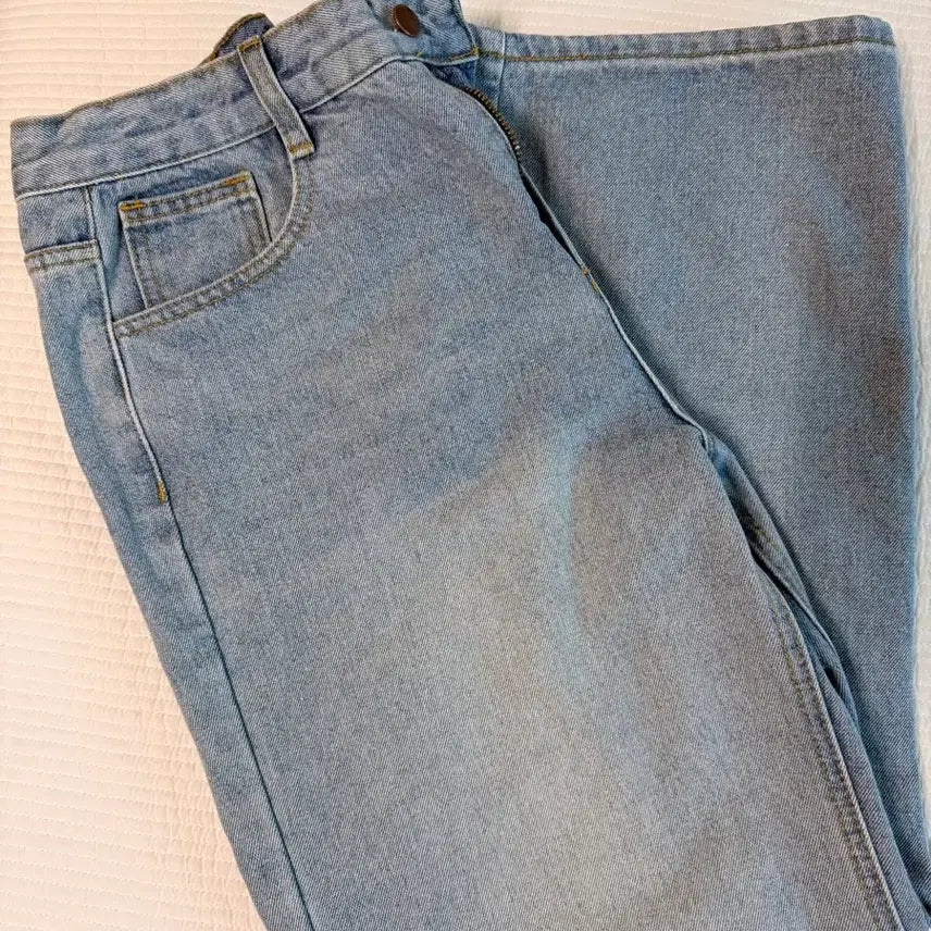 [BUNJANG] GoGoSing Pastel Wide Denim Pants Light Blue L / 고고싱 파스텔와이드데님PT (겨울청바지) 연청 ver.기모 160 L