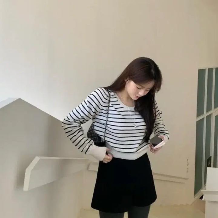 [BUNJANG] Modo Love You Knit Top / 모도 로브유 니트 (스트라이프2종)