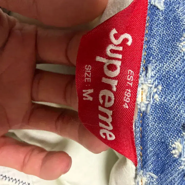 [BUNJANG] Supreme Hole Punch Denim Trucker / [M]슈프림 홀 펀치 데님 트러커