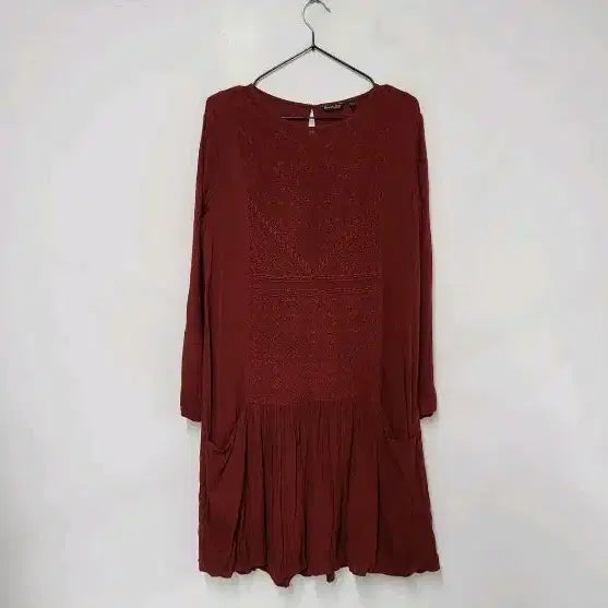 [BUNJANG] Massimo Dutti Hippie Midi Dress / 써스데이아일랜드 히피소녀 스타일 마시모두띠 와인색 원피스