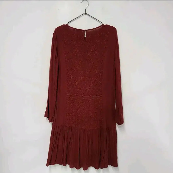 [BUNJANG] Massimo Dutti Hippie Midi Dress / 써스데이아일랜드 히피소녀 스타일 마시모두띠 와인색 원피스