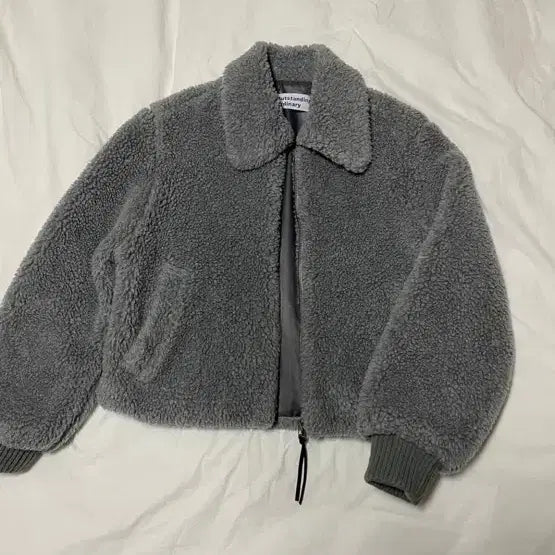 [BUNJANG] Gray Fleece Jacket / 그레이 뽀글이 자켓