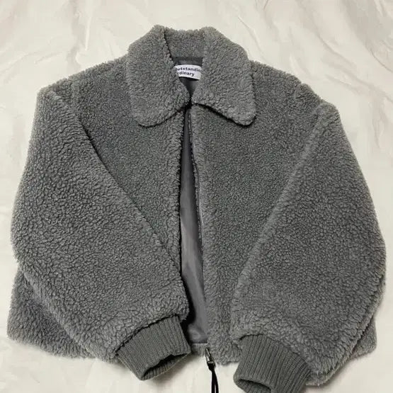 [BUNJANG] Gray Fleece Jacket / 그레이 뽀글이 자켓