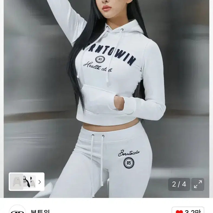 [BUNJANG] Born To Win Patch Slim Fit Hoodie / (1사이즈) 본투윈 여성 후드티 PATCH SLIM FIT HOODIE