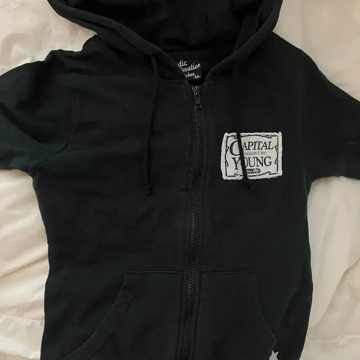 [BUNJANG] Rock Chic Short Sleeve Hooded Zip-up / 락시크 반팔 후드집업