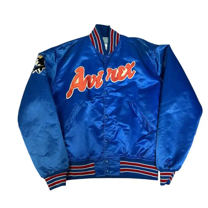 [BUNJANG] AVIREX USA 90s Satin Varsity Jacket / 빈티지 90s 아비렉스 AVIREX USA 사틴 바시티 자켓 L
