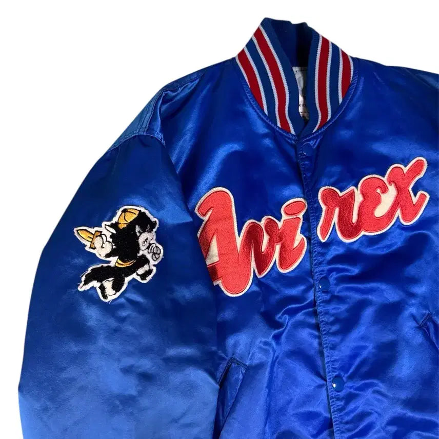 [BUNJANG] AVIREX USA 90s Satin Varsity Jacket / 빈티지 90s 아비렉스 AVIREX USA 사틴 바시티 자켓 L