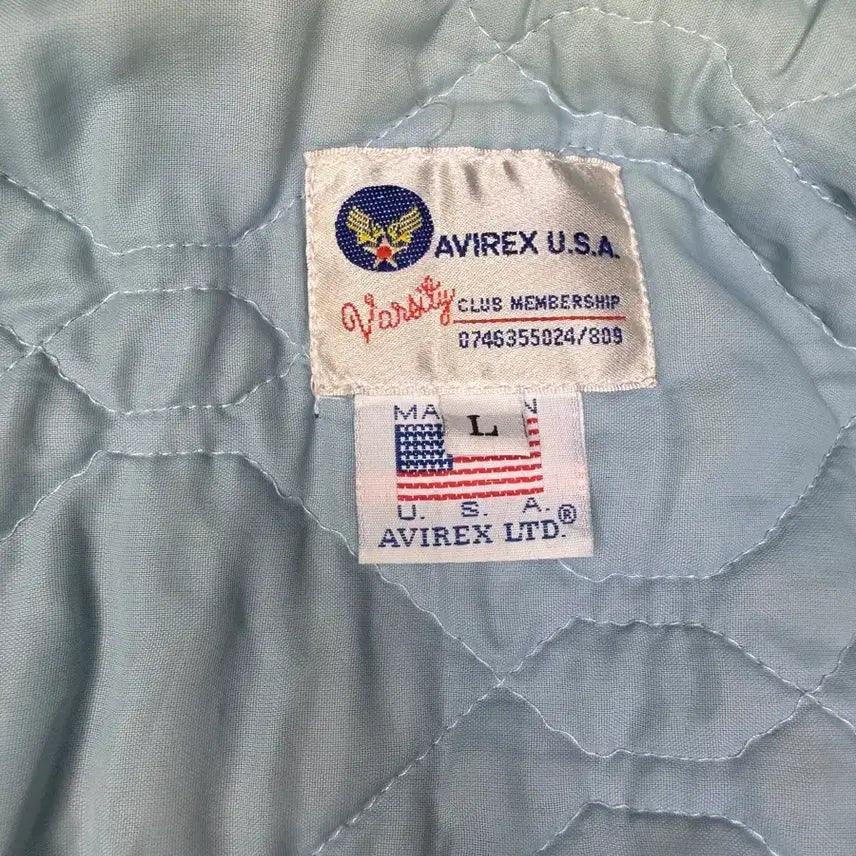 [BUNJANG] AVIREX USA 90s Satin Varsity Jacket / 빈티지 90s 아비렉스 AVIREX USA 사틴 바시티 자켓 L