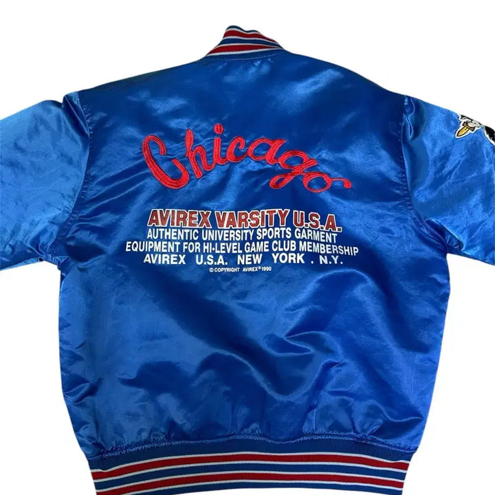 [BUNJANG] AVIREX USA 90s Satin Varsity Jacket / 빈티지 90s 아비렉스 AVIREX USA 사틴 바시티 자켓 L