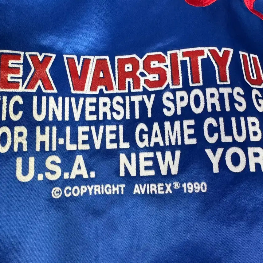 [BUNJANG] AVIREX USA 90s Satin Varsity Jacket / 빈티지 90s 아비렉스 AVIREX USA 사틴 바시티 자켓 L