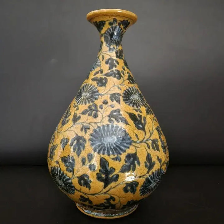 [SOLD OUT] 황지 국화 전지화훼문 옥호춘병 높이32cm 중국도자기