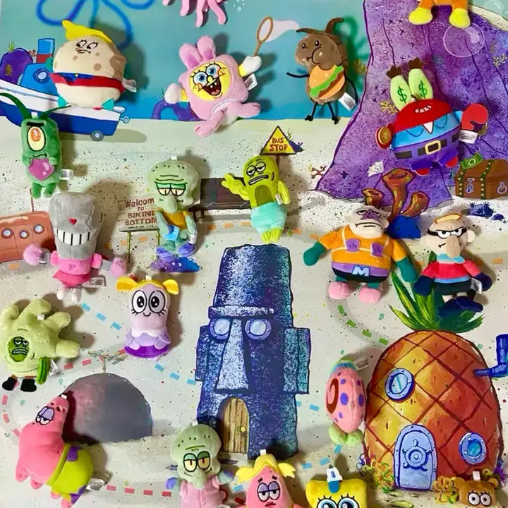 [BUNJANG] Spongebob Bikini Bottom Blind Box Random Magnet Pack Keyring Doll / 스폰지밥 블라인드 패키지 비키니시티 랜덤자석팩 키링 인형 랜덤깡 키덜트