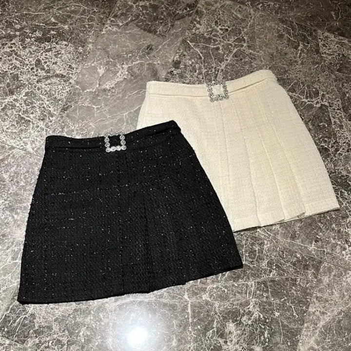 [BUNJANG] Off-Shoulder Tweed Two-Piece Set / 수입의류 오프숄더 트위드 투피스