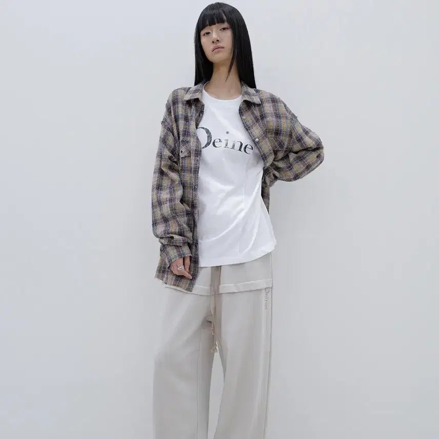 [BUNJANG] Dainit Layered Sweat Pants Beige / (미개봉) 다이닛 레이어드 스웻 팬츠 베이지