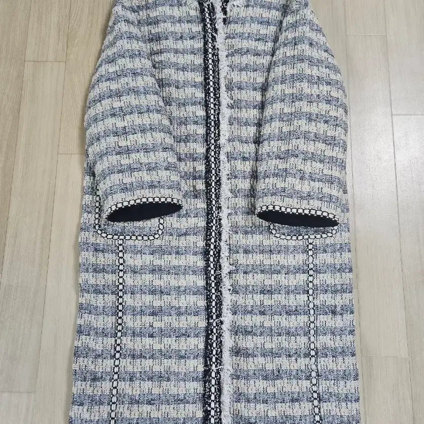 [BUNJANG] Mine Tweed Long Coat 7/6 / [MINE] 한섬 마인  트위드 칠부 롱코트 76