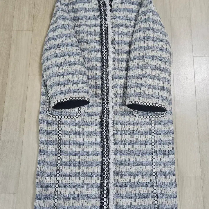 [BUNJANG] Mine Tweed Long Coat 7/6 / [MINE] 한섬 마인  트위드 칠부 롱코트 76