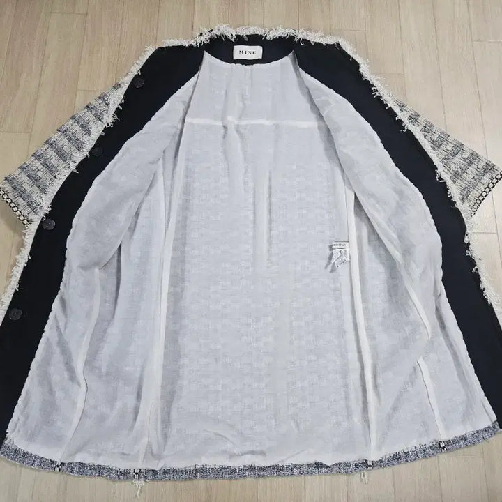 [BUNJANG] Mine Tweed Long Coat 7/6 / [MINE] 한섬 마인  트위드 칠부 롱코트 76