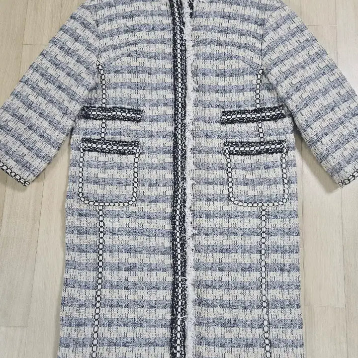 [BUNJANG] Mine Tweed Long Coat 7/6 / [MINE] 한섬 마인  트위드 칠부 롱코트 76