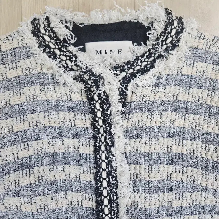 [BUNJANG] Mine Tweed Long Coat 7/6 / [MINE] 한섬 마인  트위드 칠부 롱코트 76