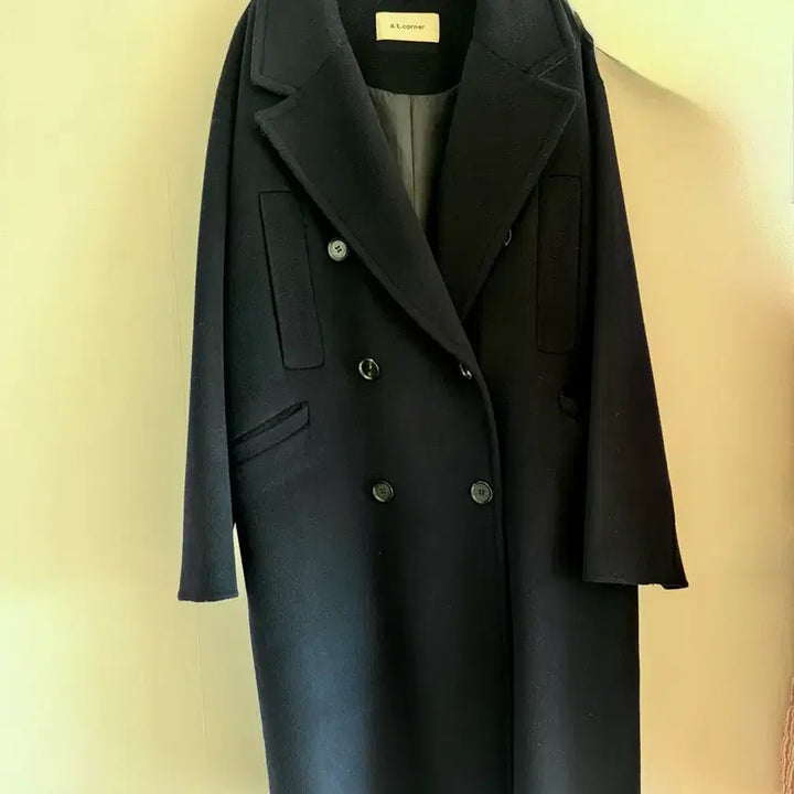[BUNJANG] Atcorner Double Coat Navy / 앳코너 더블코트 네이비