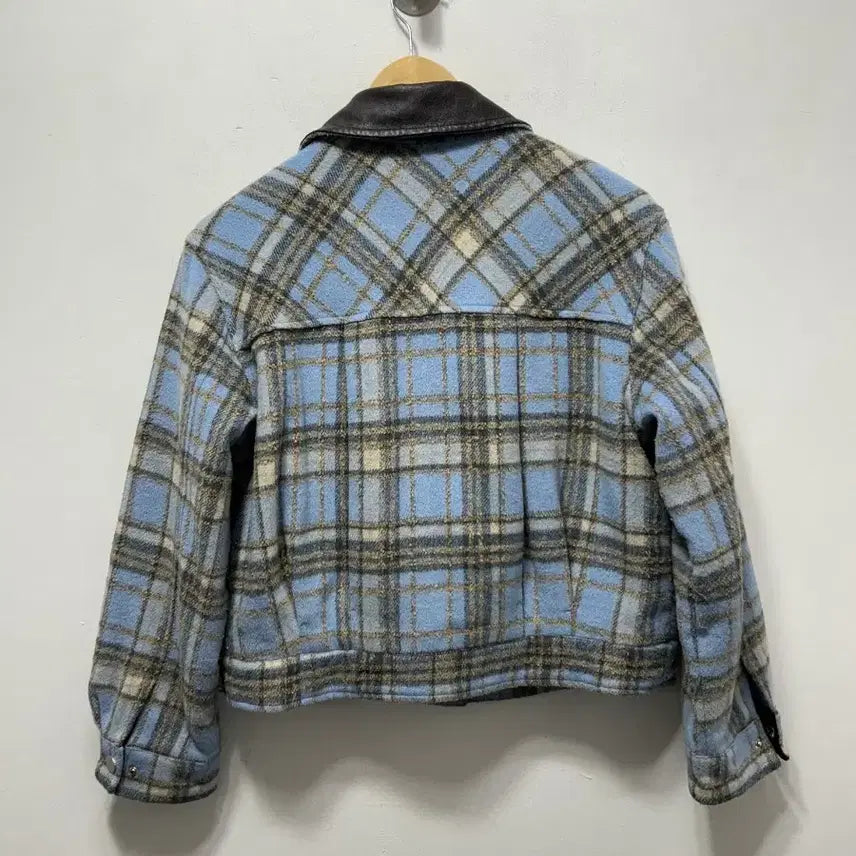 [BUNJANG] VAN AKE Checkered Short Jacket / VAN AKE 체크 숏 자켓 블루 누빔
