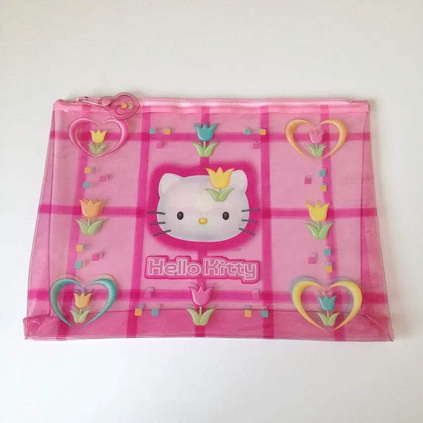 [BUNJANG] Hello Kitty Tulip PVC Pouch / 고전 튤립 헬로키티 pvc 파우치 [희귀]