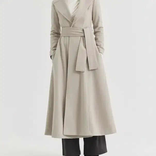 [BUNJANG] CREM38 Julia Redingote Beige Long Coat / [CREM38] 크램38 줄리아 르댕고트 베이지 롱코트 - 미착용 새상품