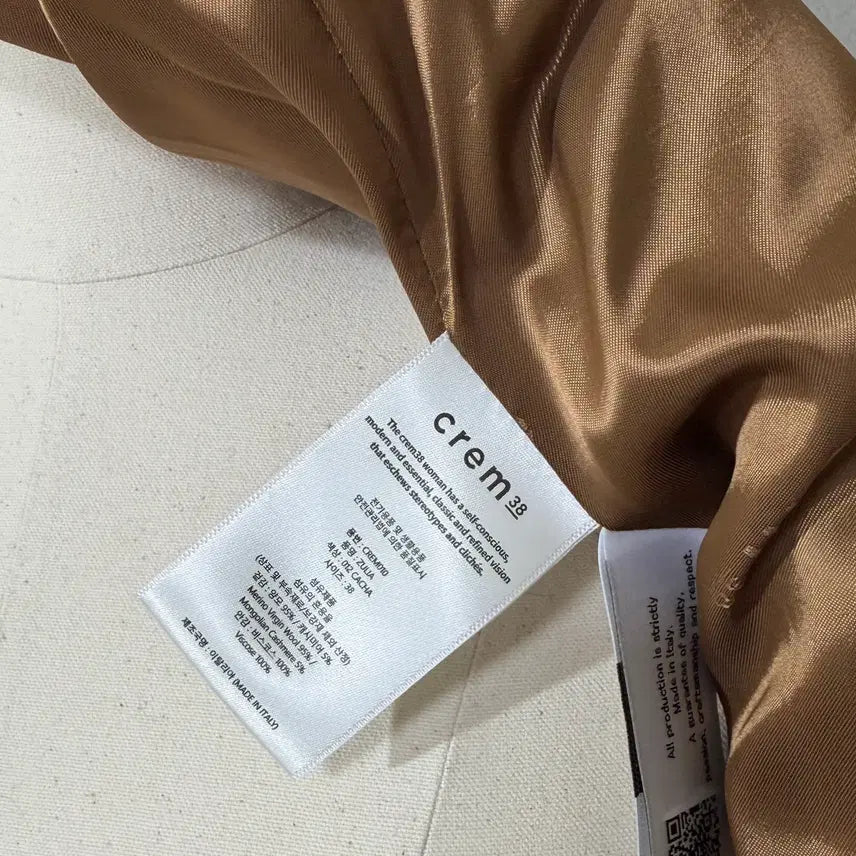 [BUNJANG] CREM38 Julia Redingote Beige Long Coat / [CREM38] 크램38 줄리아 르댕고트 베이지 롱코트 - 미착용 새상품