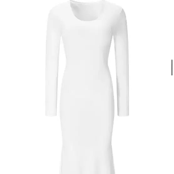 [BUNJANG] Hip Sisters White Fleece Lined Long Dress / 힙시스터즈 화이트 기모 롱원피스
