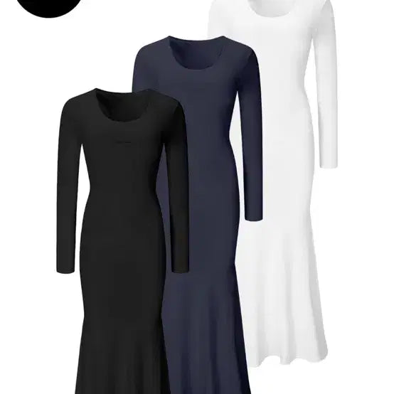 [BUNJANG] Hip Sisters White Fleece Lined Long Dress / 힙시스터즈 화이트 기모 롱원피스