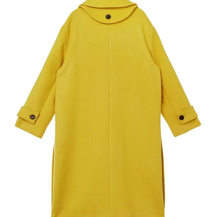 [BUNJANG] Lucky Chouette Yellow Toggle Long Coat / 럭키슈에뜨 옐로우 토글장식 롱코트