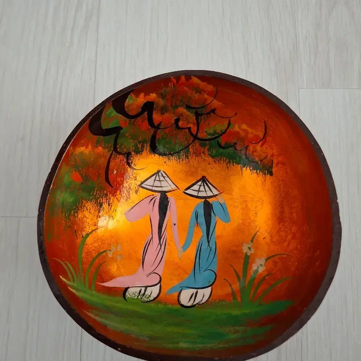 [BUNJANG] Vietnamese Coconut Shell Decorative Bowl / 코코넛 껍질 그림 장식 볼 베트남