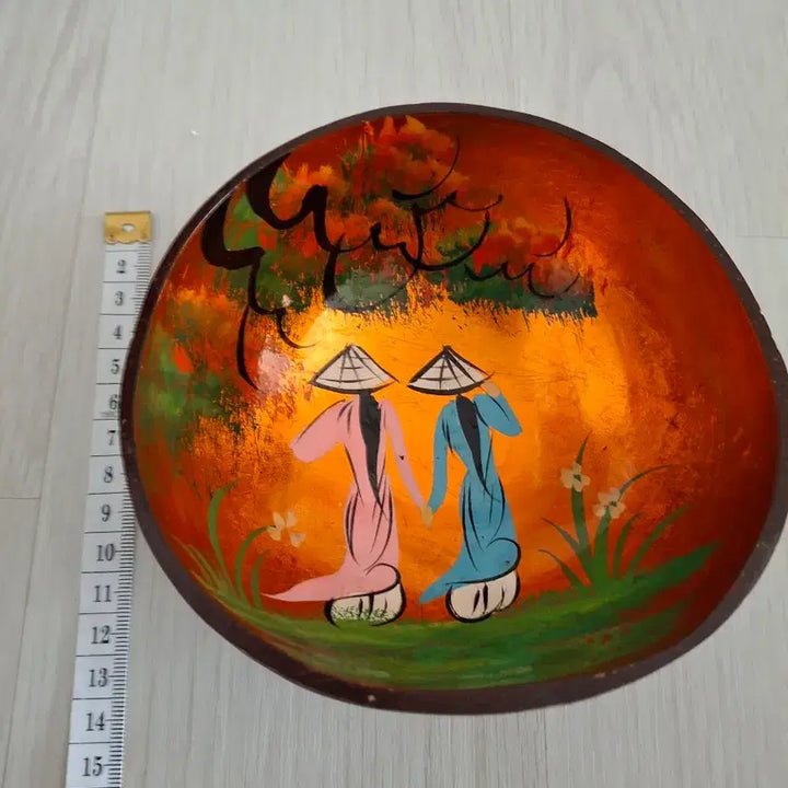 [BUNJANG] Vietnamese Coconut Shell Decorative Bowl / 코코넛 껍질 그림 장식 볼 베트남
