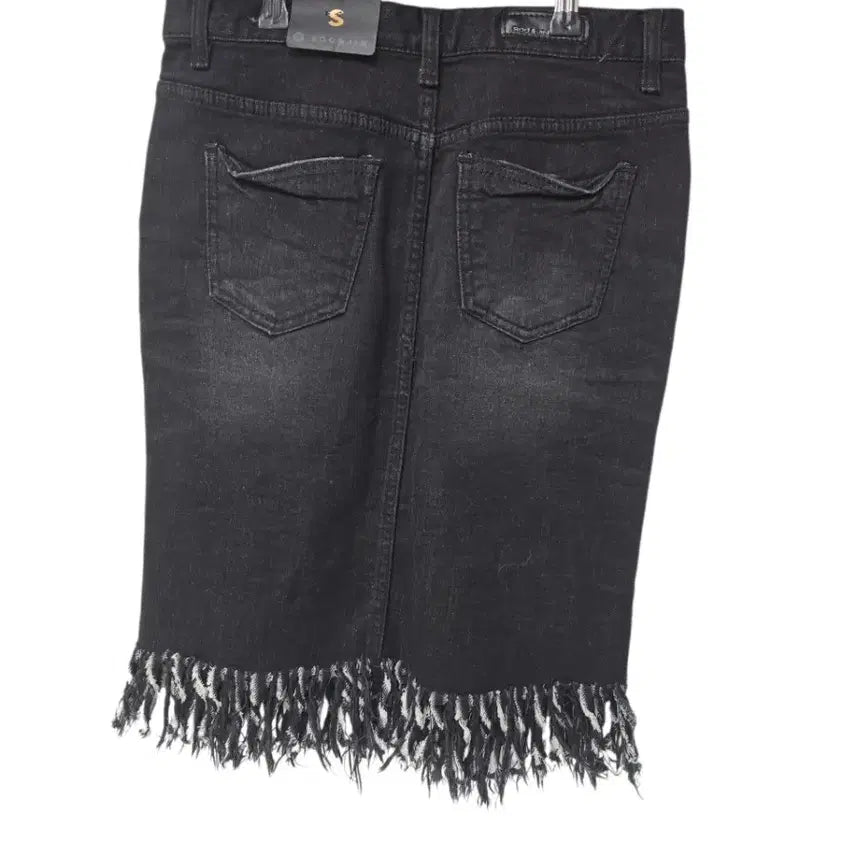 [BUNJANG] Black Denim Fringe Midi Skirt / 블랙 데님 프린지 미디 스커트 27