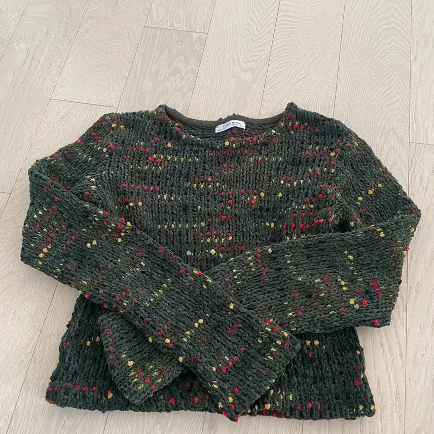 [BUNJANG] Zara Green Crop Knit Sweater / 자라 그린 크롭 니트