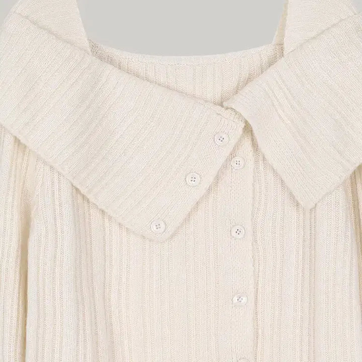 [BUNJANG] Our Comos Off-Shoulder Knit Cardigan (Ivory, New) / 아워코모스 오프숄더 니트 가디건 아이보리 새상품