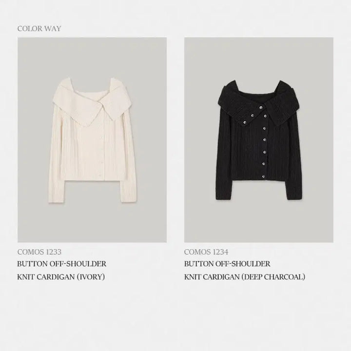 [BUNJANG] Our Comos Off-Shoulder Knit Cardigan (Ivory, New) / 아워코모스 오프숄더 니트 가디건 아이보리 새상품